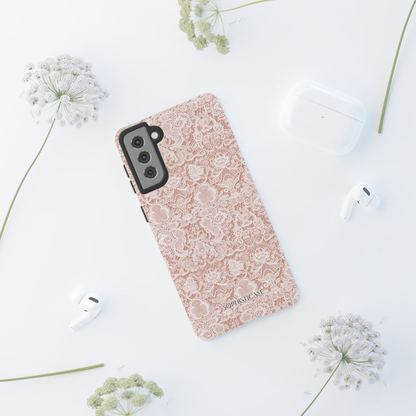 Luxe Lace in Brown - Tough Phone Case