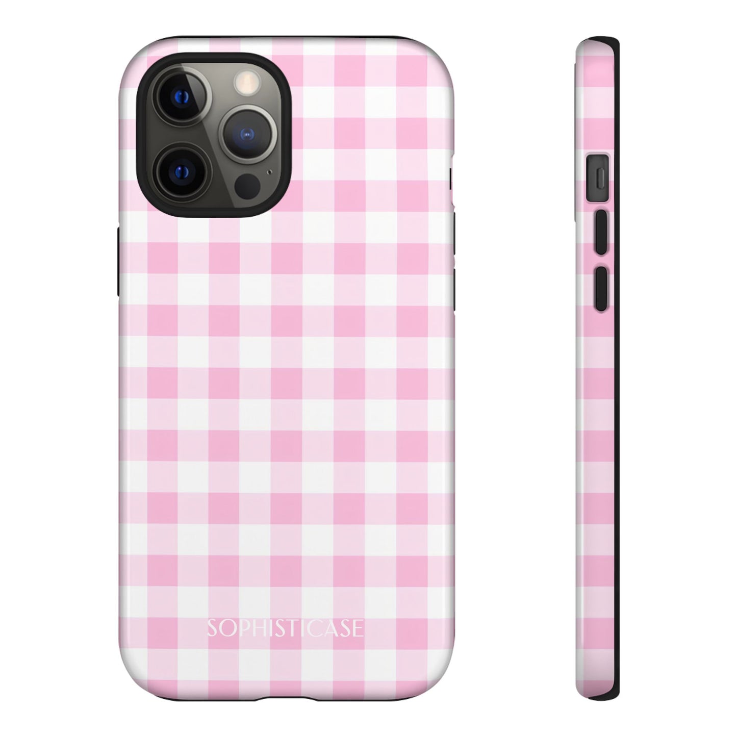 Gingham in Pink - Protective Phone Case for iPhone