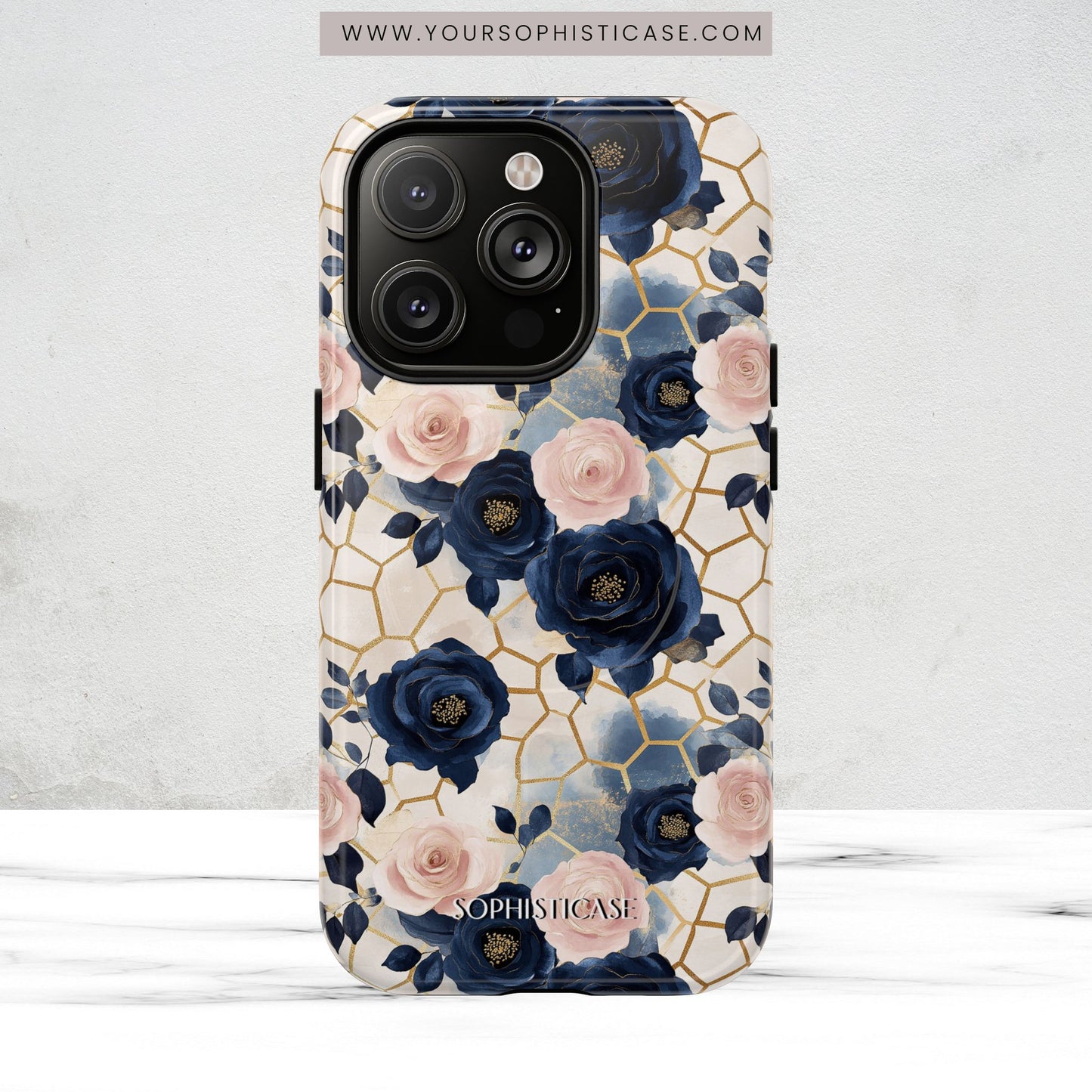 Royal Floral in Navy Hive - iPhone Magsafe Case