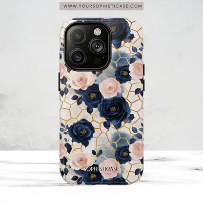 Royal Floral in Navy Hive - iPhone Magsafe Case