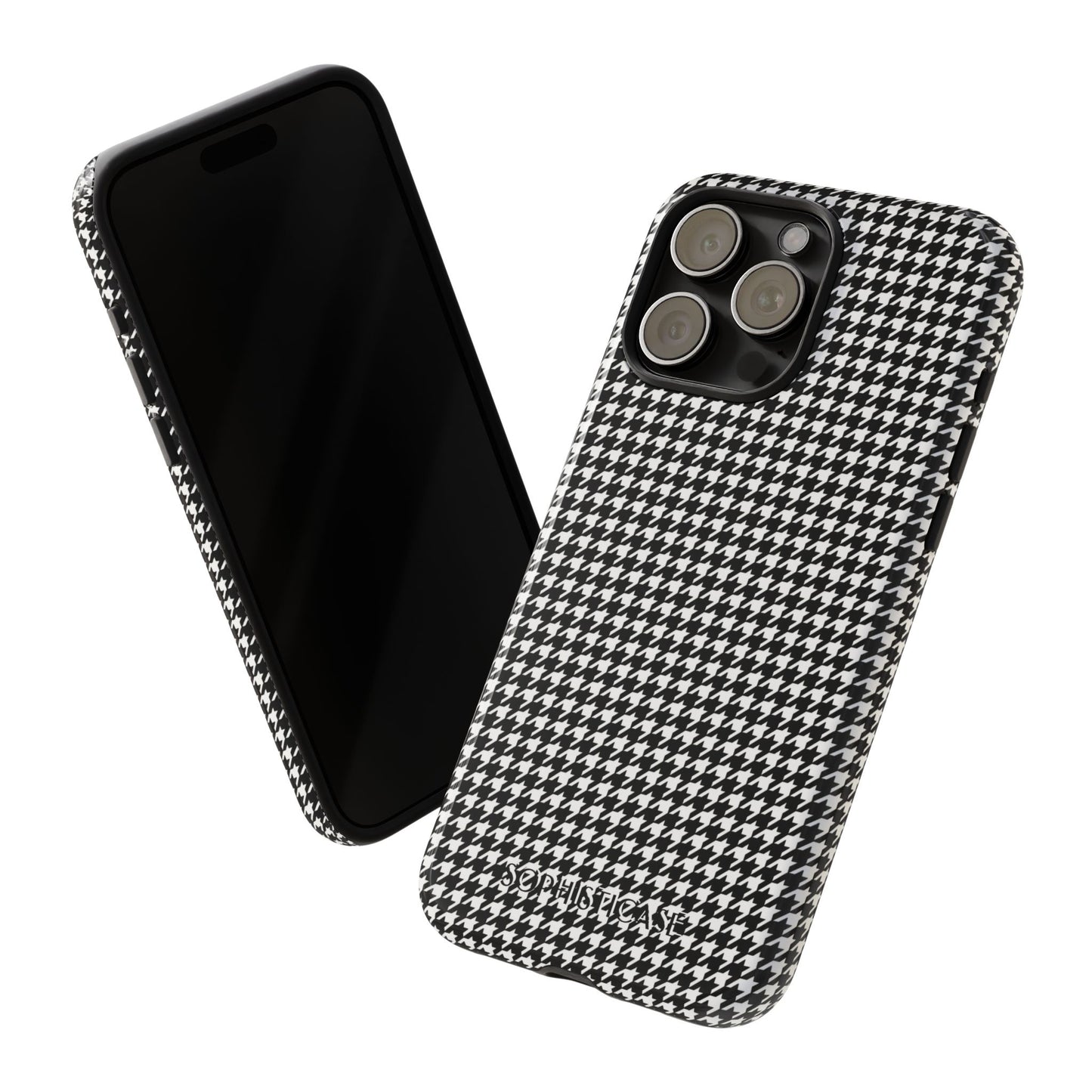 Houndstooth in Black - Drop Proof Phone Case for iPhone