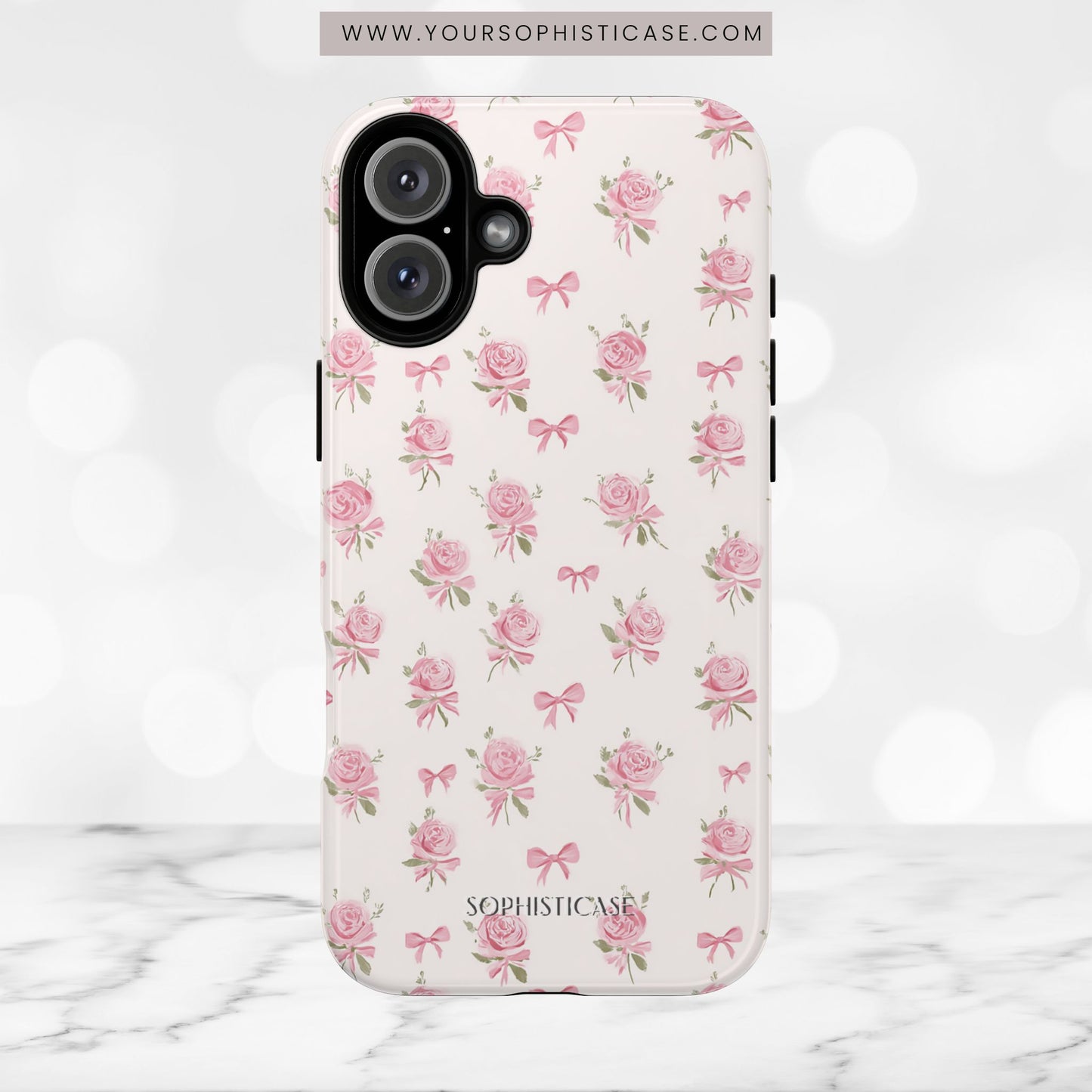 The Sweetest Thing in Coquette Roses and Bows - iPhone Case, Samsung Galaxy Case, Google Pixel Case