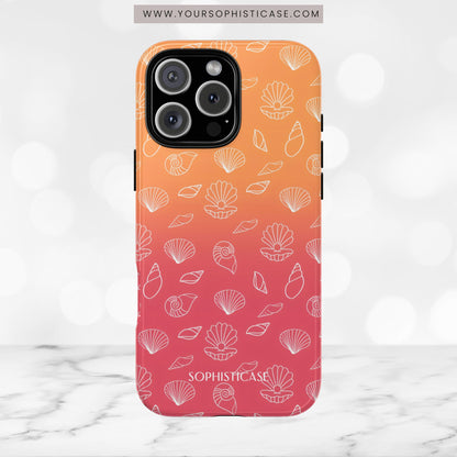 Seashell Society in Sunset Orange - iPhone Case, Samsung Galaxy Case, Google Pixel Case