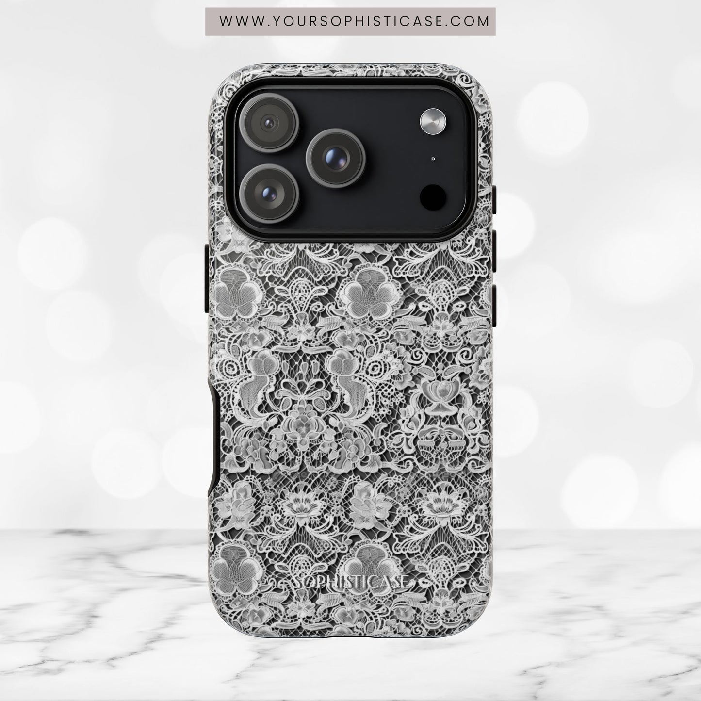 Luxe Lace in Black - Tough Phone Case
