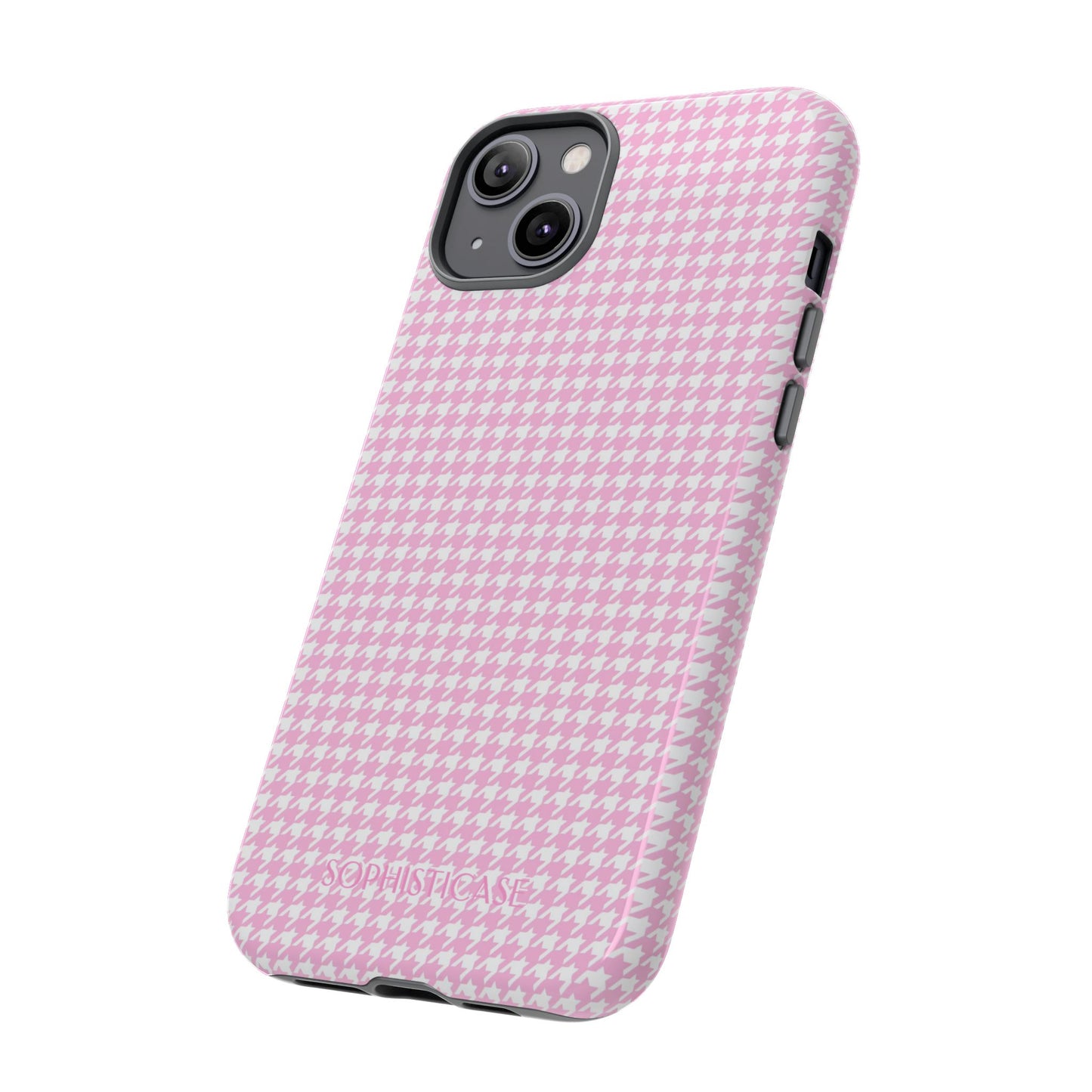 Houndstooth in Pink - Protective Phone Case for iPhone