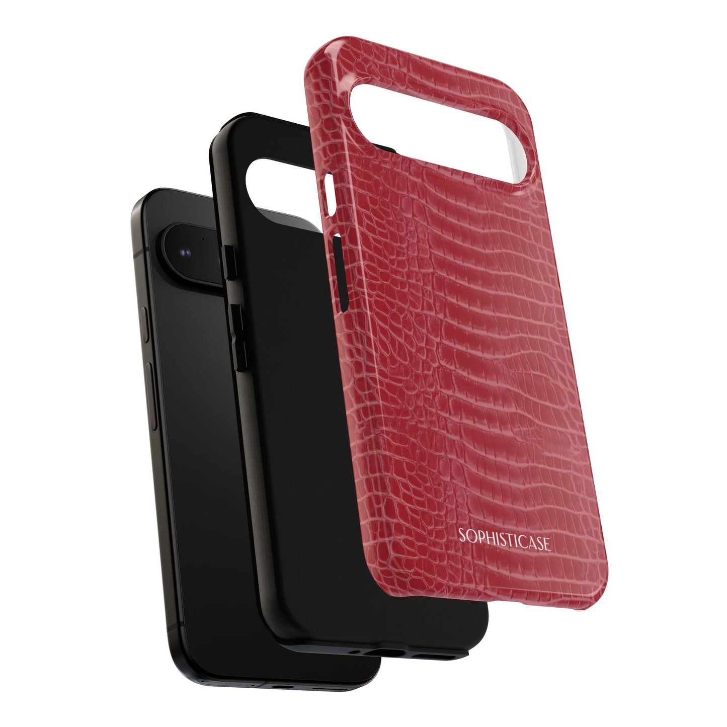 Luxe Leather in Cherry Red - iPhone Case, Samsung Galaxy Case, Google Pixel Case