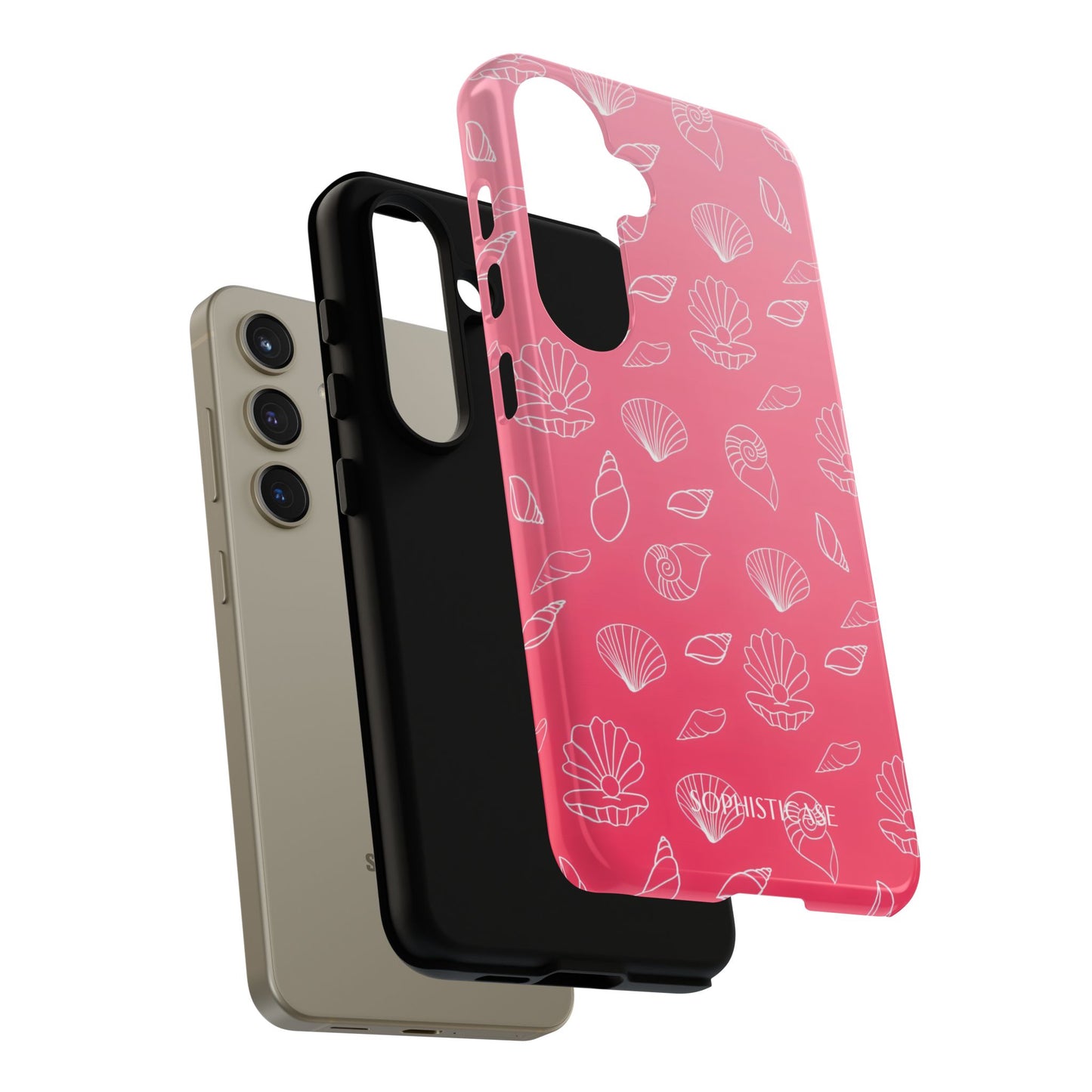 Seashell Society in Sunset Pink - iPhone Case, Samsung Galaxy Case, Google Pixel Case