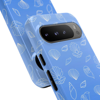 Seashell Society in Ocean Blue - iPhone Case, Samsung Galaxy Case, Google Pixel Case