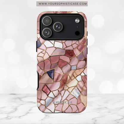Rose' Runway in Pink Mosaic - Tough Phone Case