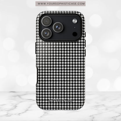 Houndstooth in Black - iPhone Case