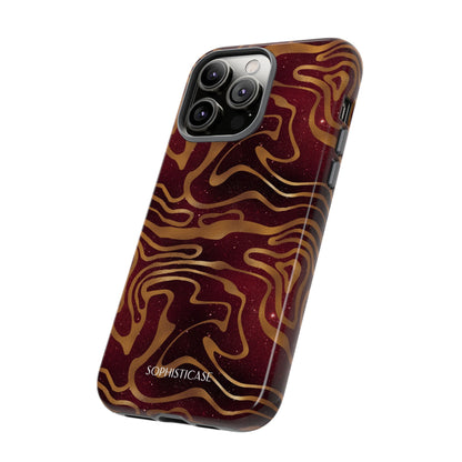 Cosmic Gold in Red - iPhone Case, Samsung Galaxy Case, Google Pixel Case
