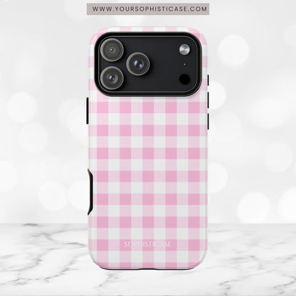 Gingham in Pink - iPhone Case, Samsung Galaxy Case, Google Pixel Case