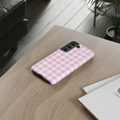 Gingham in Pink - iPhone Case, Samsung Galaxy Case, Google Pixel Case