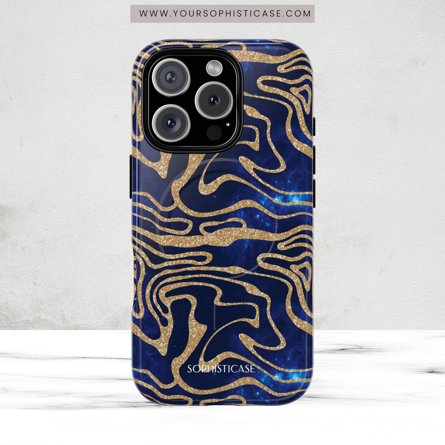 Cosmic Gold in Blue - iPhone Magsafe Case