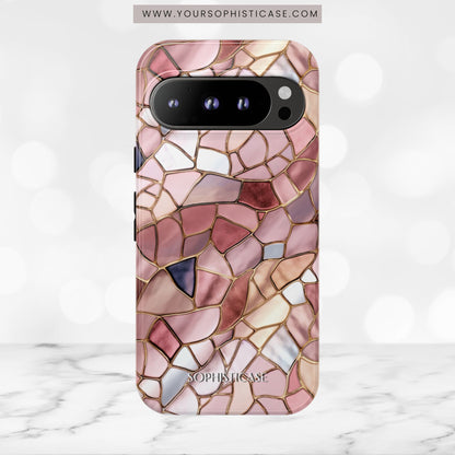 Rose' Runway in Pink Mosaic - Tough Phone Case