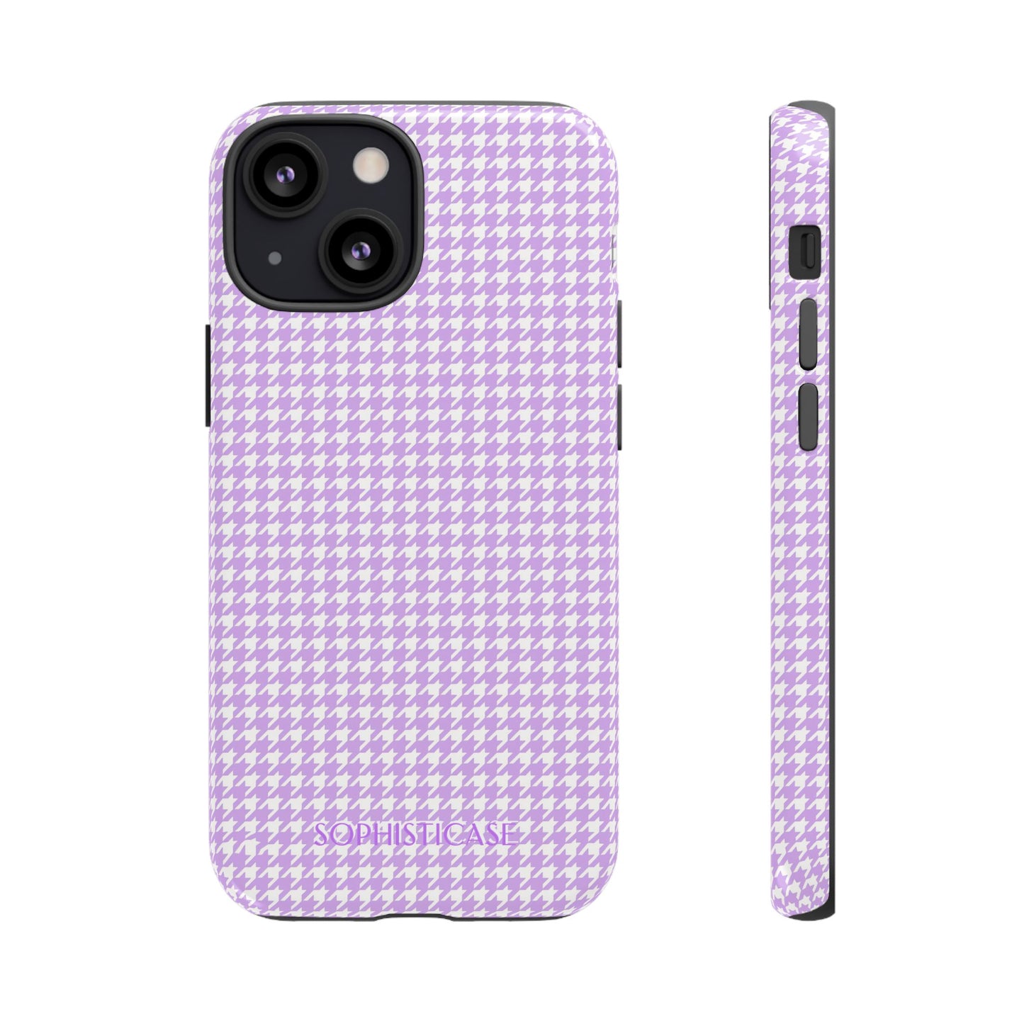 Houndstooth in Pastel Purple - Protective Phone Case for iPhone