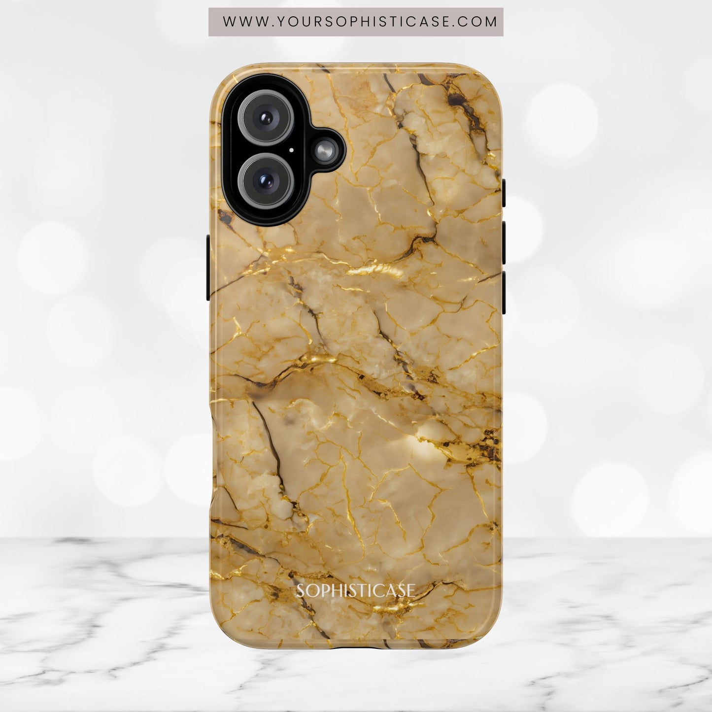 Marble Opulence in Gold - iPhone Case, Samsung Galaxy Case, Google Pixel Case