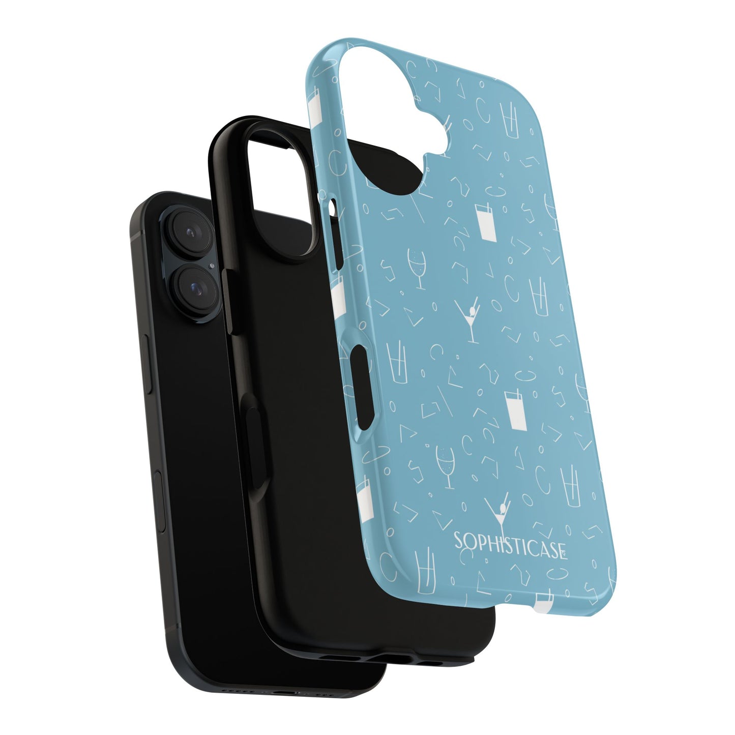 Cocktail Hour in Blue - Tough Phone Case for iPhone