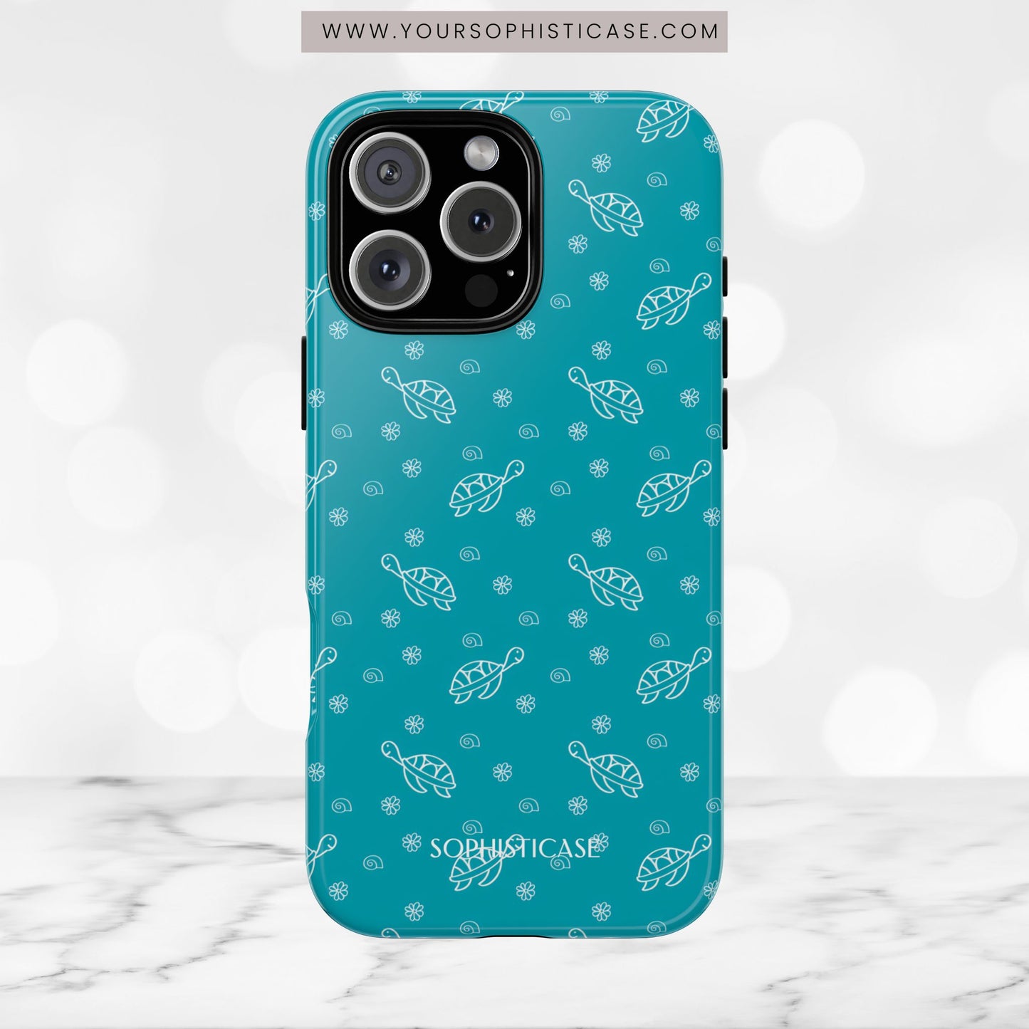 Turtle Island in Aqua - iPhone Case