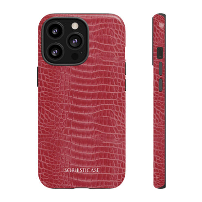 Luxe Leather in Cherry Red - iPhone Case, Samsung Galaxy Case, Google Pixel Case
