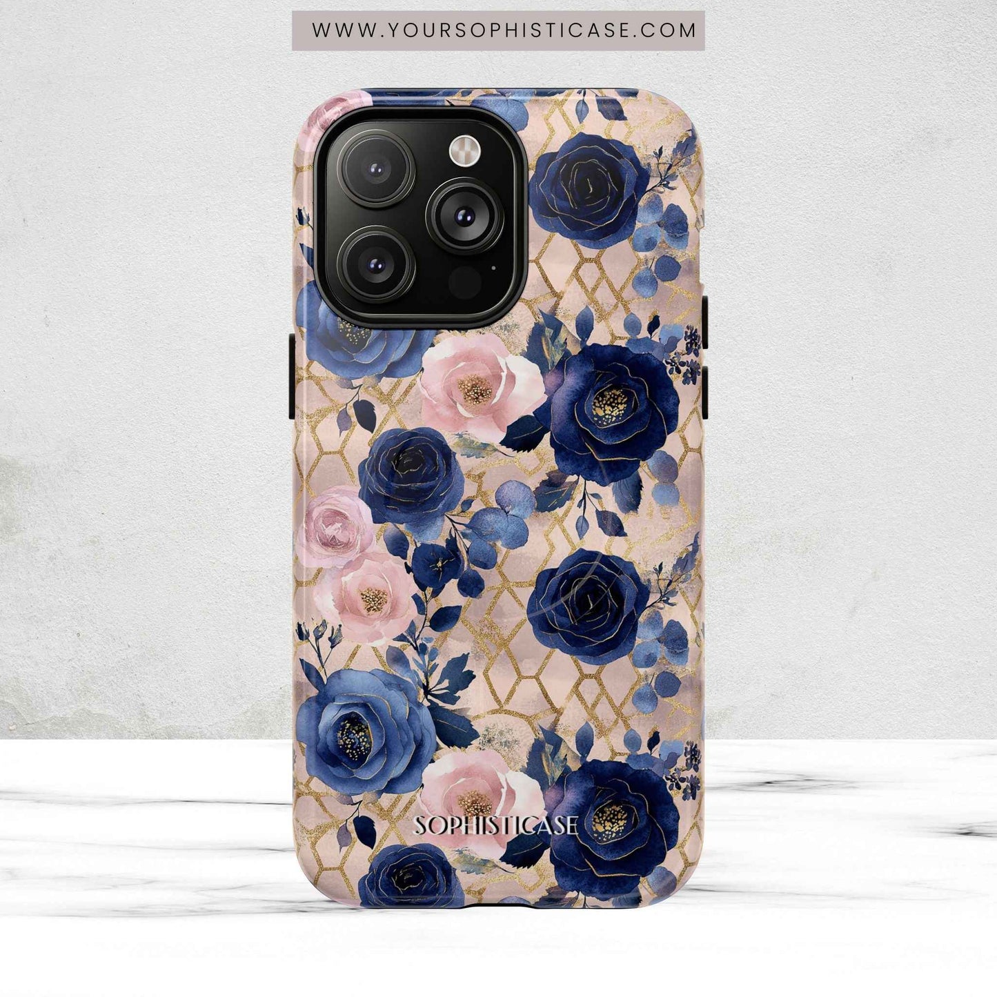 Royal Floral in Navy Blush - iPhone Magsafe Case
