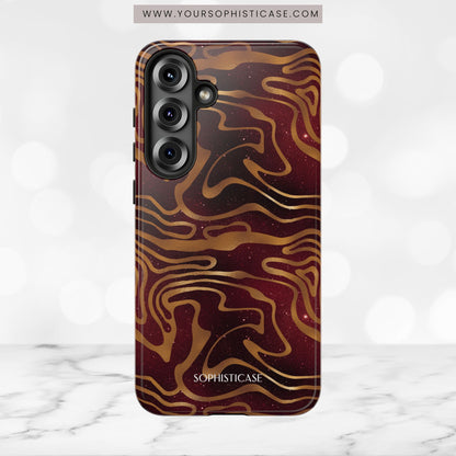 Cosmic Gold in Red - iPhone Case, Samsung Galaxy Case, Google Pixel Case