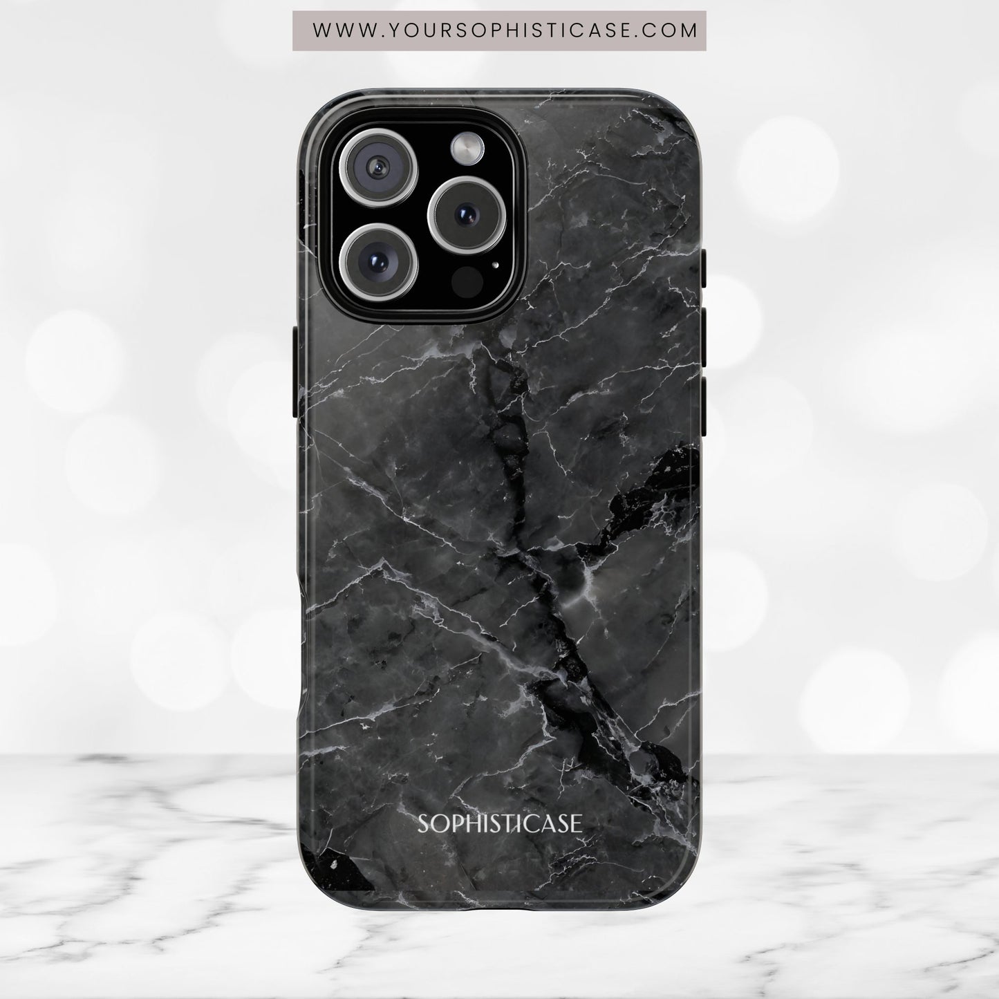 Marble Opulence in Black - iPhone Case, Samsung Galaxy Case, Google Pixel Case