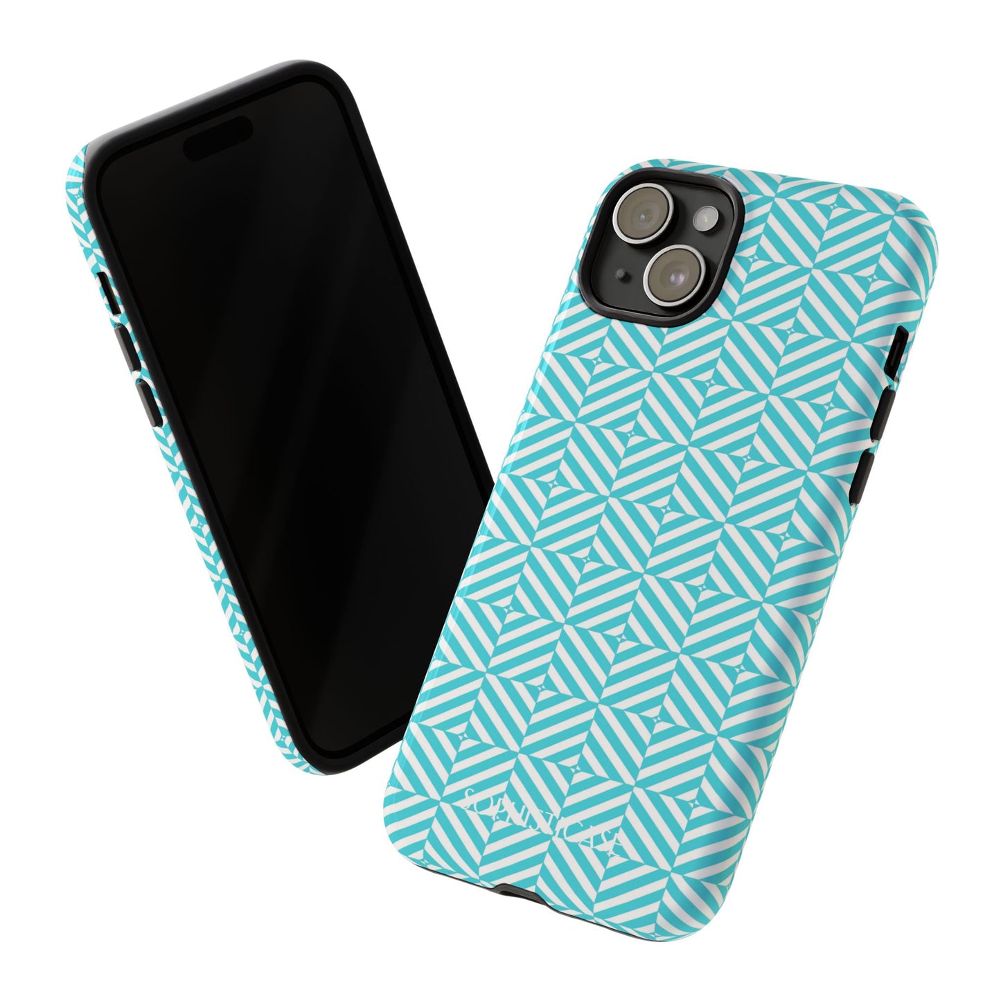 Illusions in Aqua - Protective Phone Case for iPhone