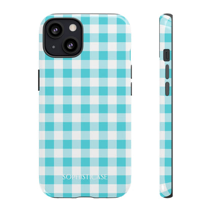 Tough Case - Gingham in Aqua