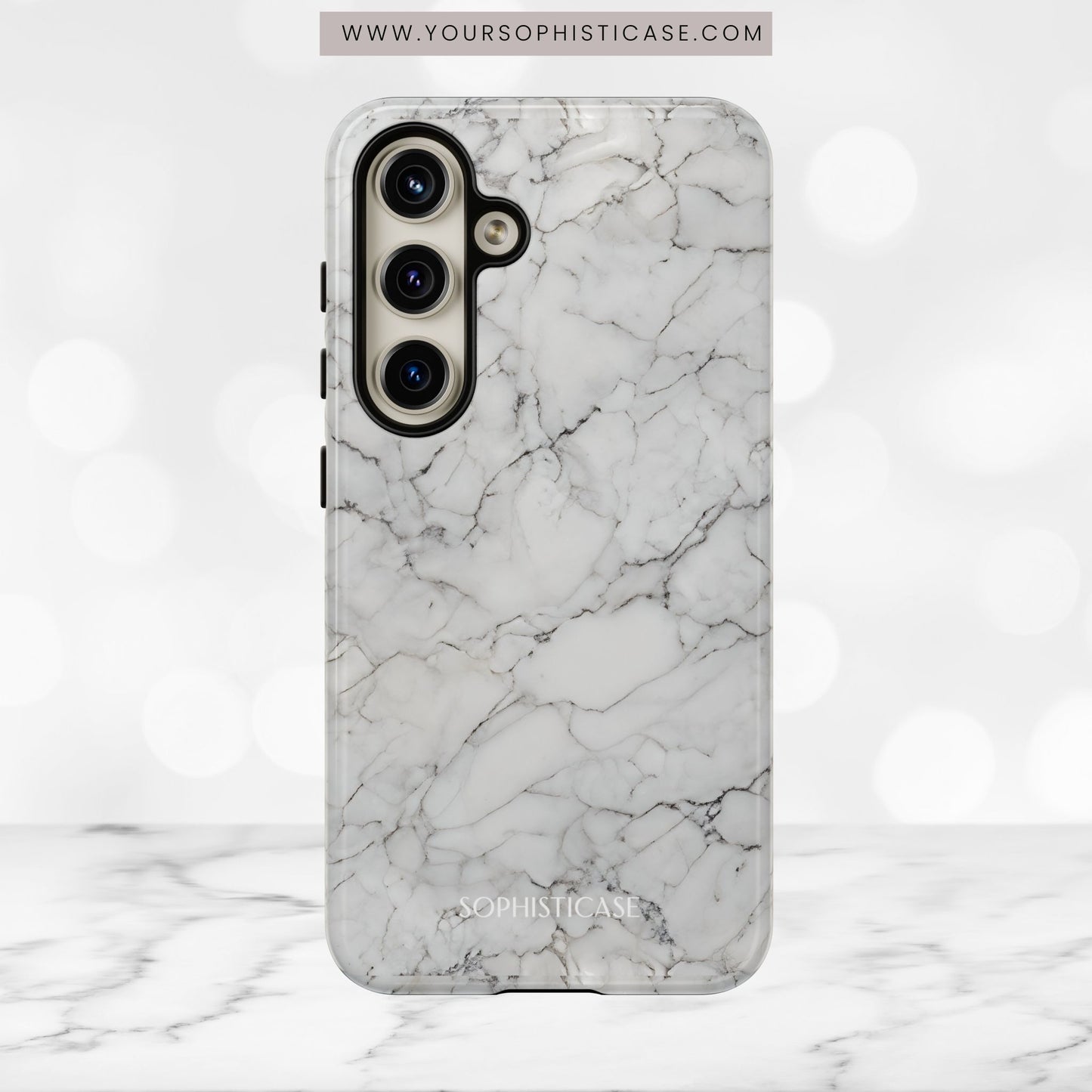 Marble Opulence in White - iPhone Case, Samsung Galaxy Case, Google Pixel Case