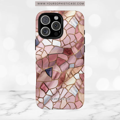 Rose' Runway in Pink Mosaic - Tough Phone Case