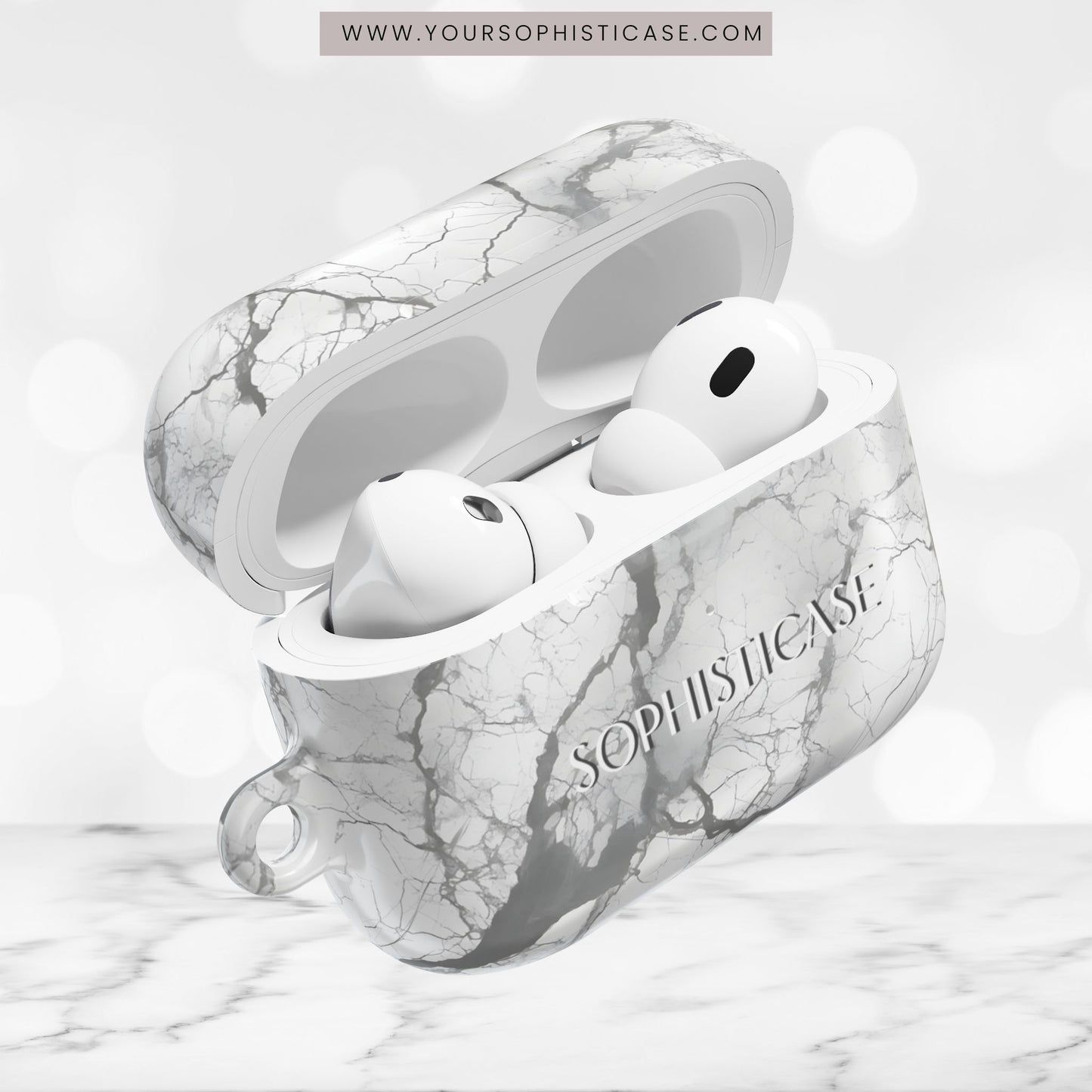 AirPod Cases - Marble Opulence in Charcoal Grey