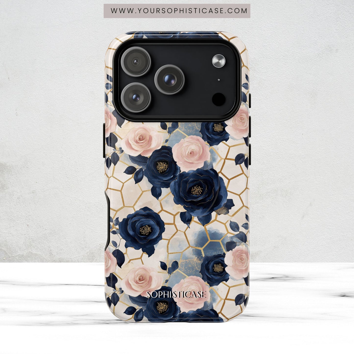 Royal Floral in Navy Hive - iPhone Magsafe Case
