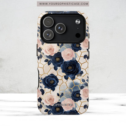Royal Floral in Navy Hive - iPhone Magsafe Case