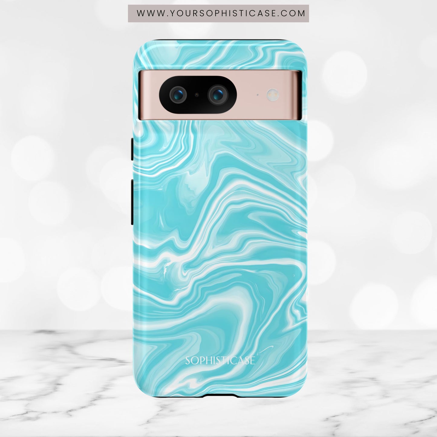Liquid Dreams in Aqua - Tough Phone Case