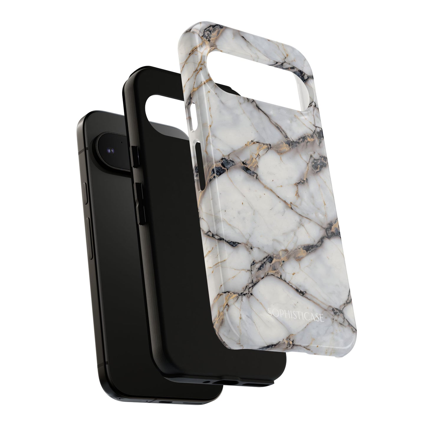 Marble Opulence in Cracked Beige - iPhone Case, Samsung Galaxy Case, Google Pixel Case