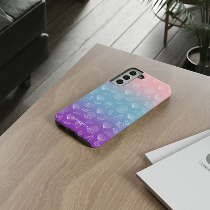 Seashell Society in Pink Blue & Purple Sunset - iPhone Case, Samsung Galaxy Case, Google Pixel Case