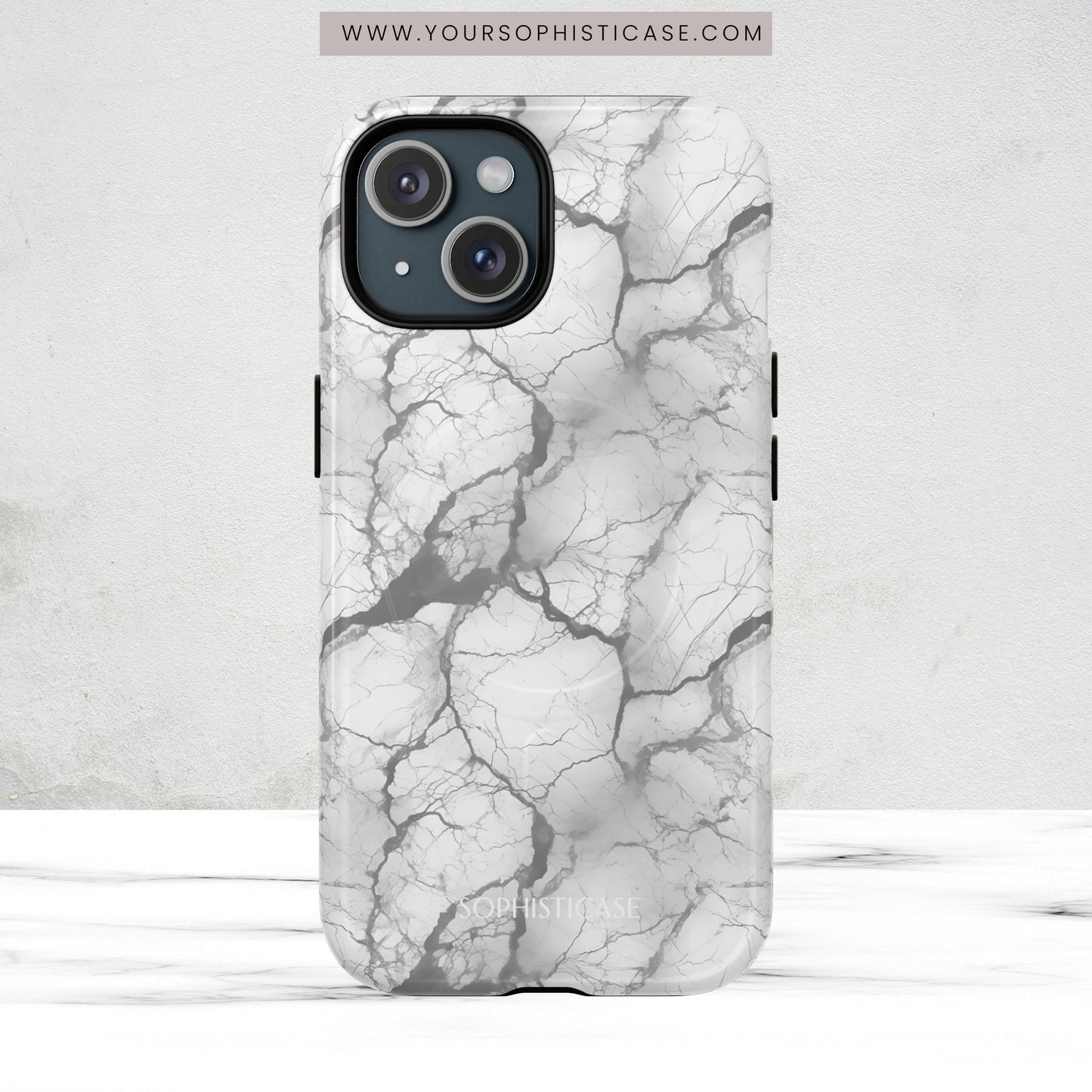 Marble Opulence in Charcoal Grey - Magsafe Case