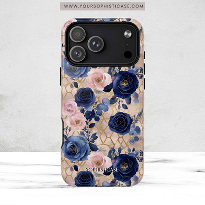 Royal Floral in Navy Blush - iPhone Magsafe Case