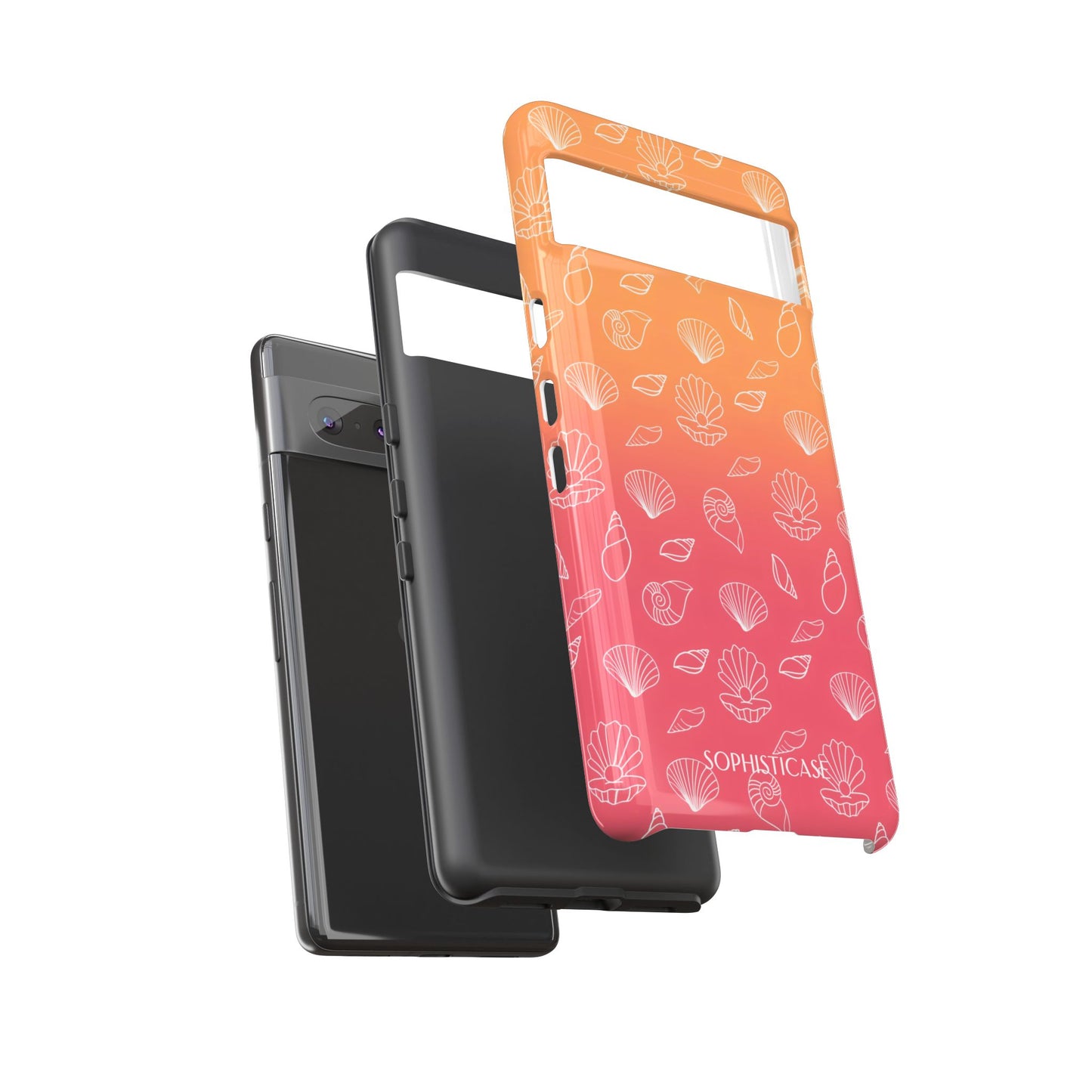 Seashell Society in Sunset Orange - iPhone Case, Samsung Galaxy Case, Google Pixel Case