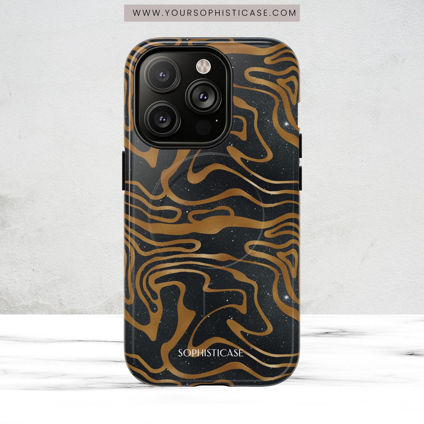 Cosmic Gold in Black - iPhone Magsafe Case