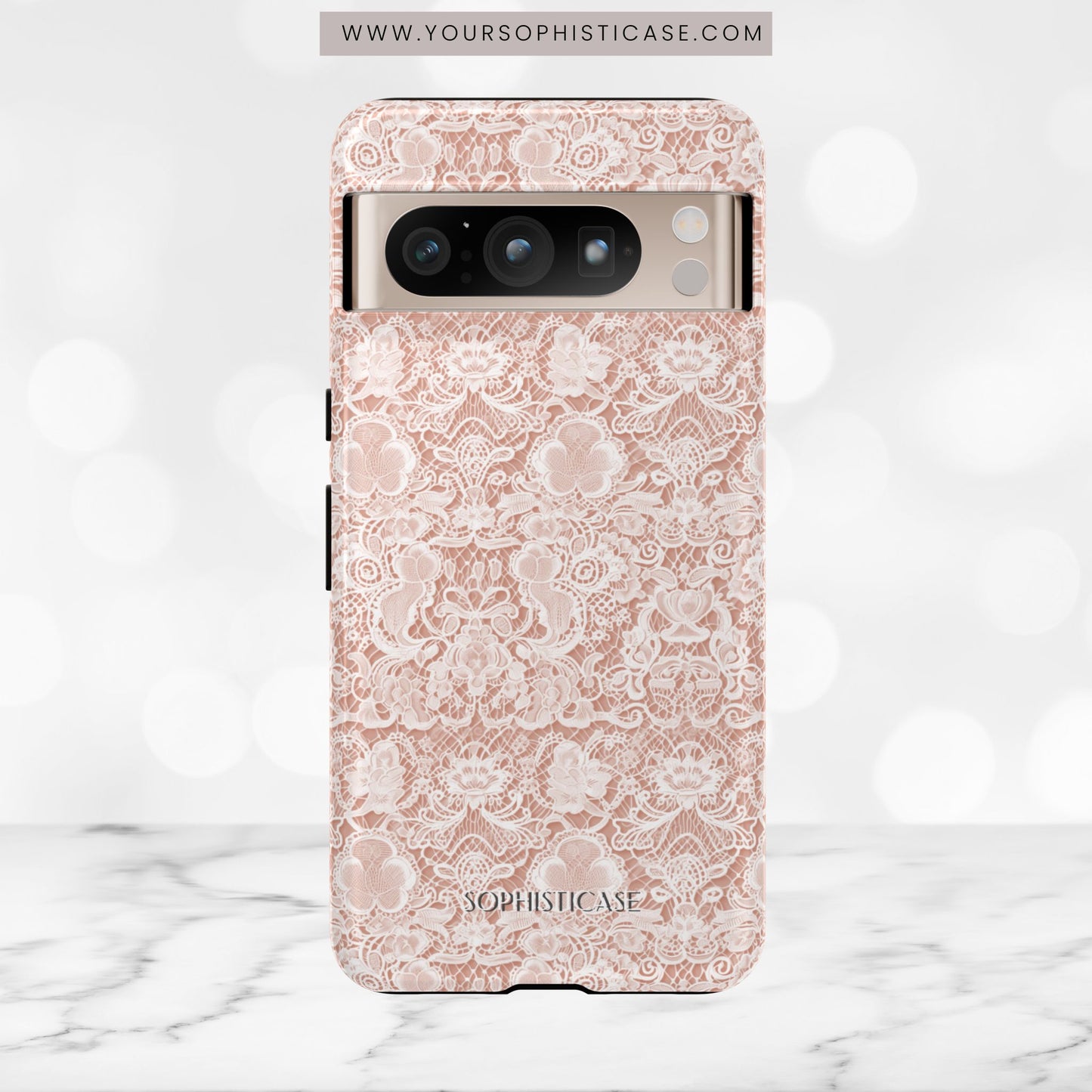 Luxe Lace in Brown - Tough Phone Case