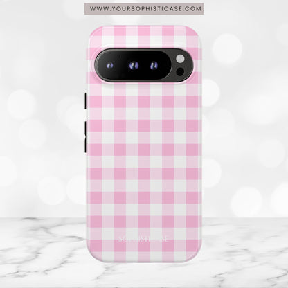 Gingham in Pink - iPhone Case, Samsung Galaxy Case, Google Pixel Case