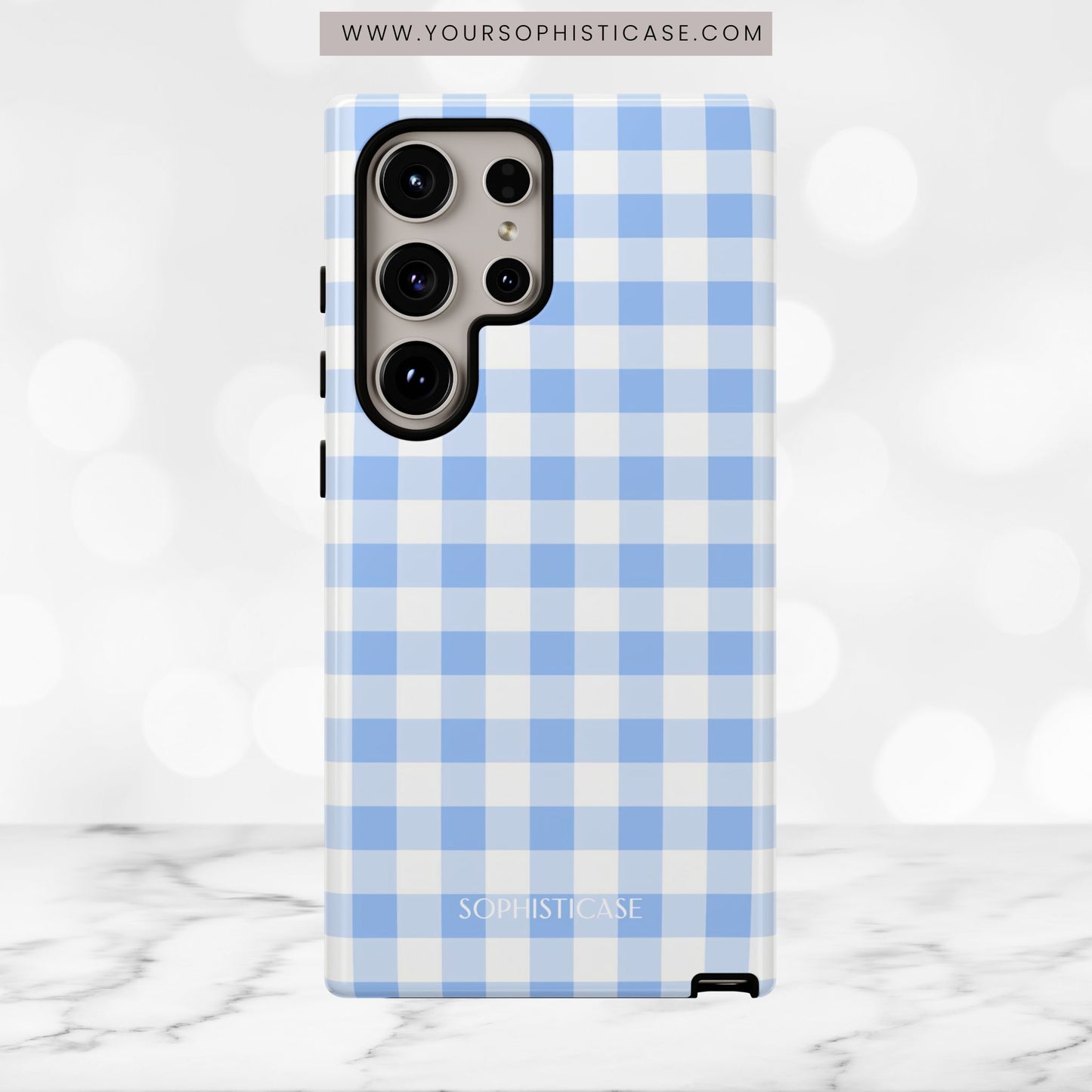 Gingham in Blue - iPhone Case, Samsung Galaxy Case, Google Pixel Case