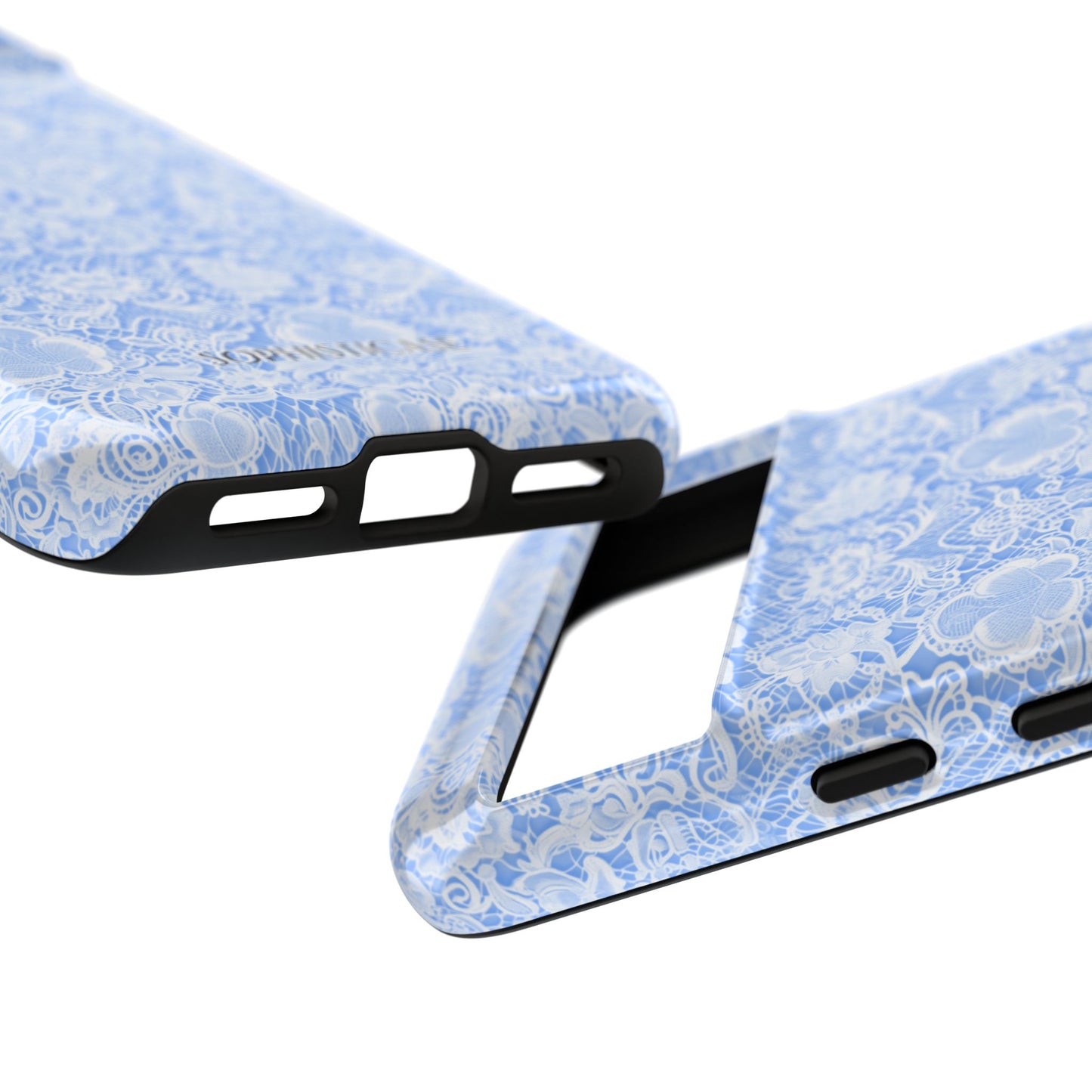 Luxe Lace in Blue - Tough Phone Case