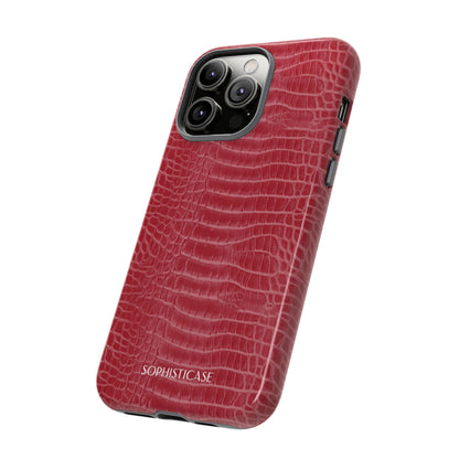 Luxe Leather in Cherry Red - iPhone Case, Samsung Galaxy Case, Google Pixel Case