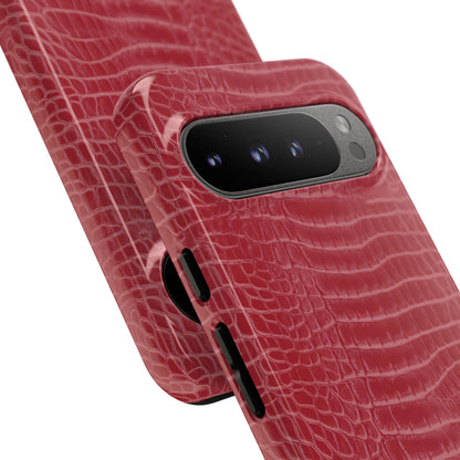 Luxe Leather in Cherry Red - iPhone Case, Samsung Galaxy Case, Google Pixel Case