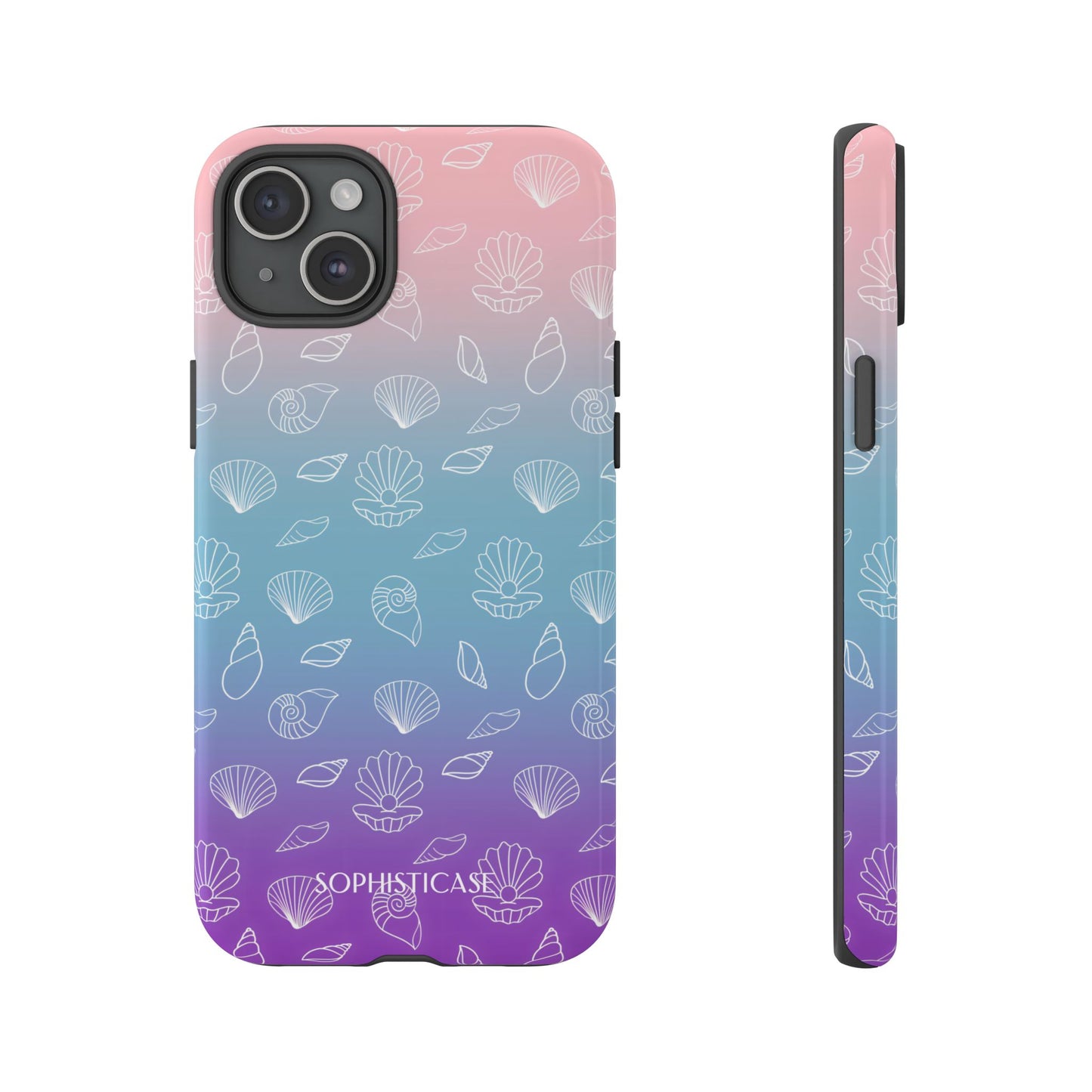 Seashell Society in Pink Blue & Purple Sunset - iPhone Case, Samsung Galaxy Case, Google Pixel Case