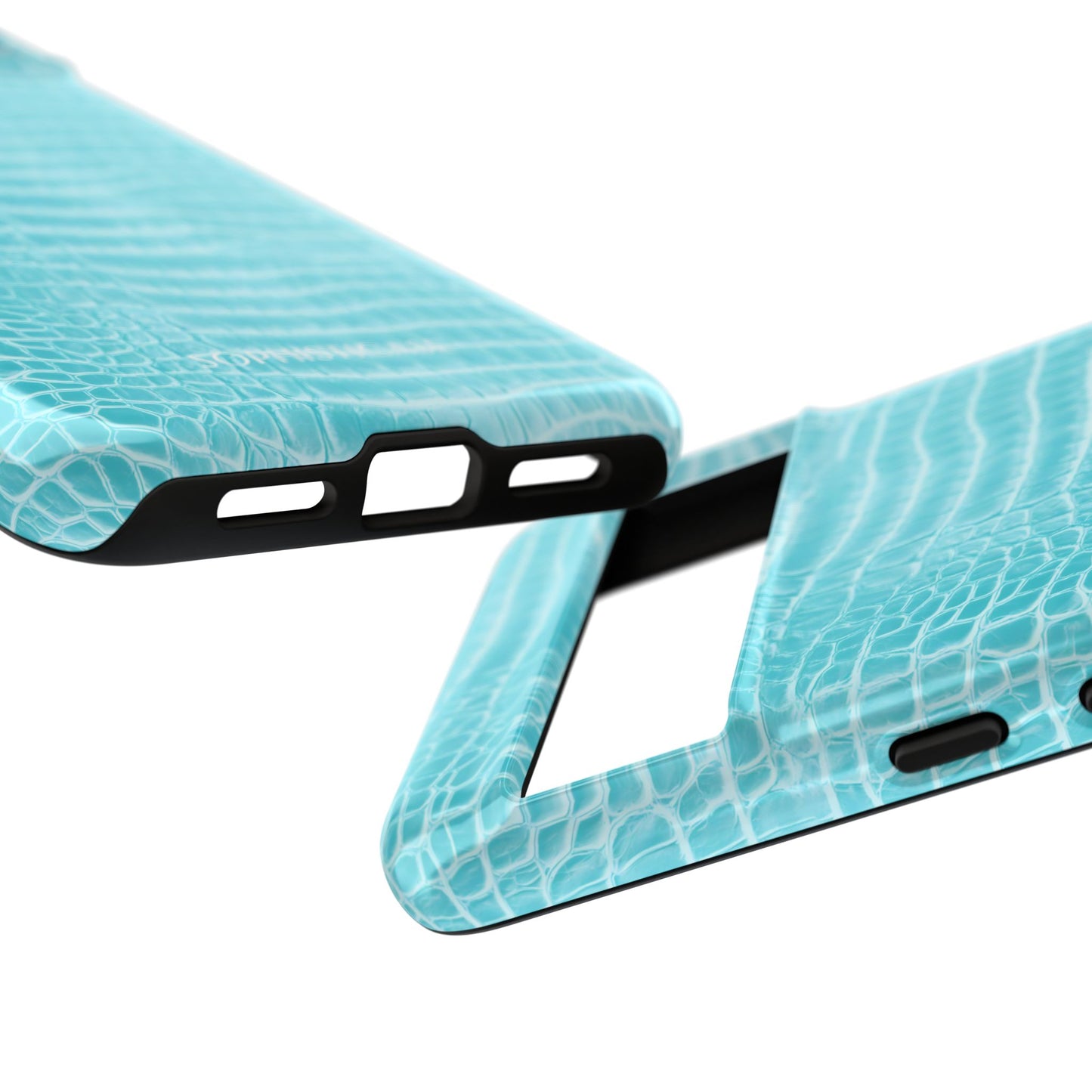 Luxe Leather in Aqua - Tough Phone Case