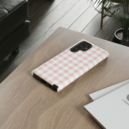 Gingham in Neutral Beige - Tough Phone Case